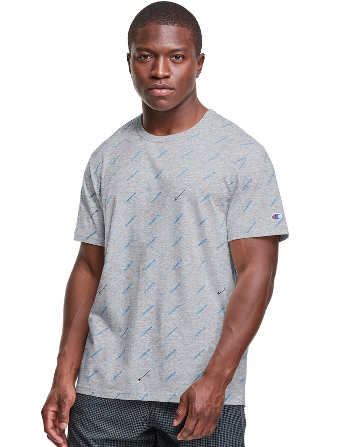 Camiseta Champion Hombre - Classic All Over Logo ( Gris ) 7483152-LS